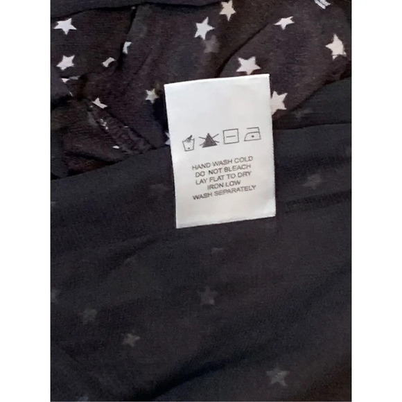 By the Way Revolve Rachel Star Print Long Sleeve Black and White Mini Dress - Picture 8 of 9